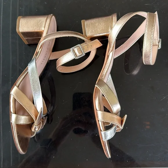 Loeffler Randall Anny Sandal Heel Multi Rose Gold Silver Bow Knot 7 - Picture 5 of 7